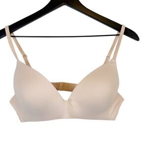 Victoria’s Secret Pink Everywhere Wireless Push Up Bra Beige Nude - 36B